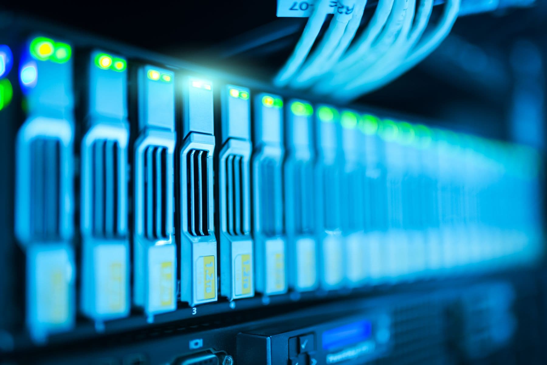 Server storage array — illustrative of systems we help keep secure